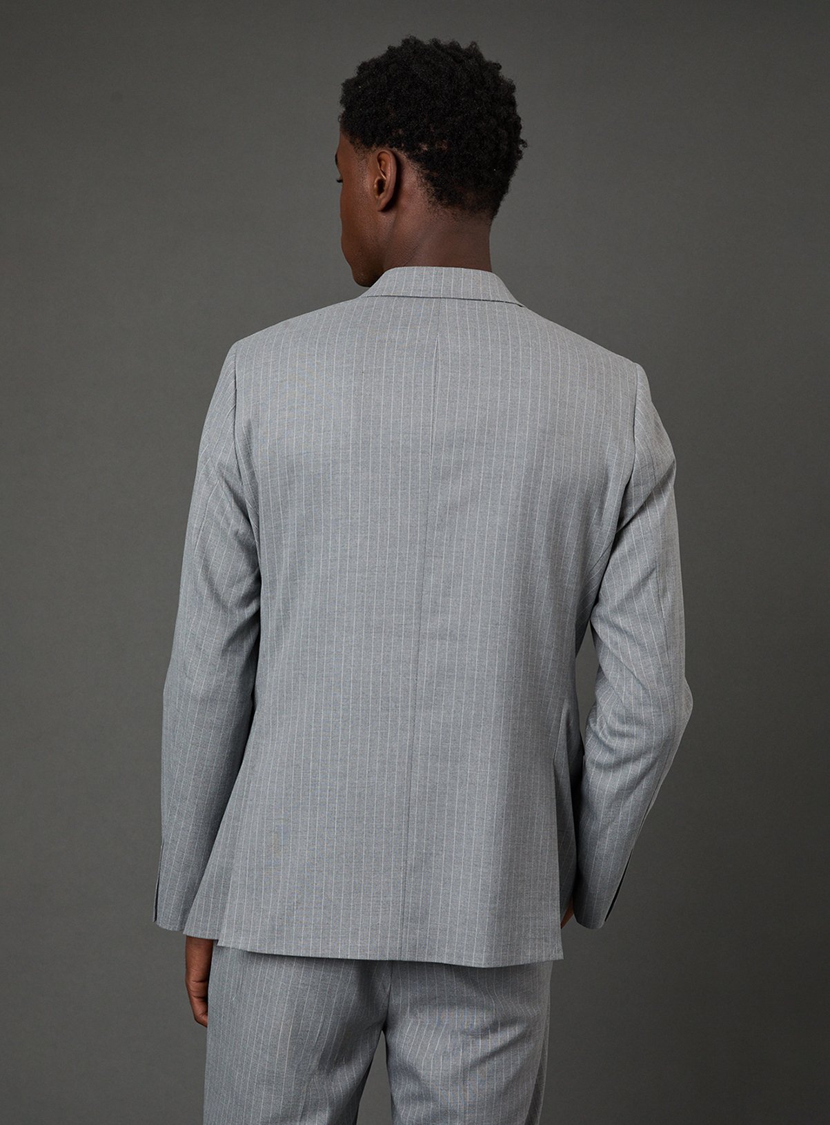 BURTON Grey Pinstripe Double Breasted Blazer 38R - Image 3 thumbnail